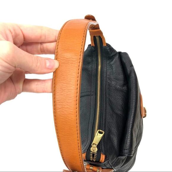 Lauren by Ralph Lauren "Asher" Hobo Black Tumbled Leather Shoulder Bag - Picture 10 of 14